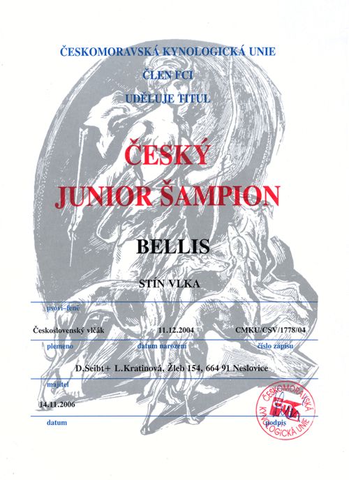 Český junior šampion